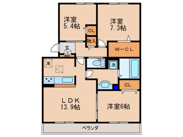 Wの物件間取画像