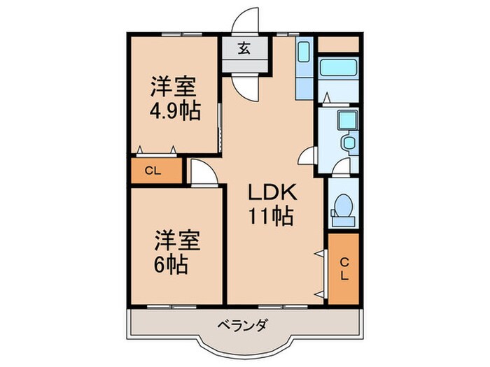レジデンス松栄　1号棟の物件間取画像