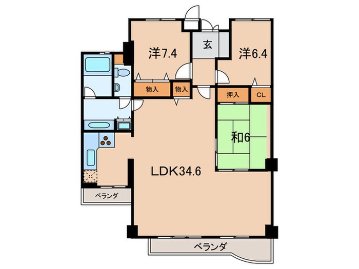 白鷹松下マンションの物件間取画像