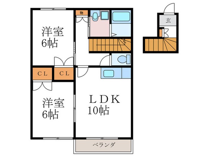 クラールハイムB棟の物件間取画像