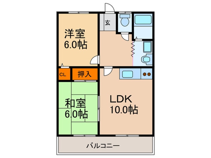 メイゾ－ン霞ヶ丘Ｆ棟の物件間取画像