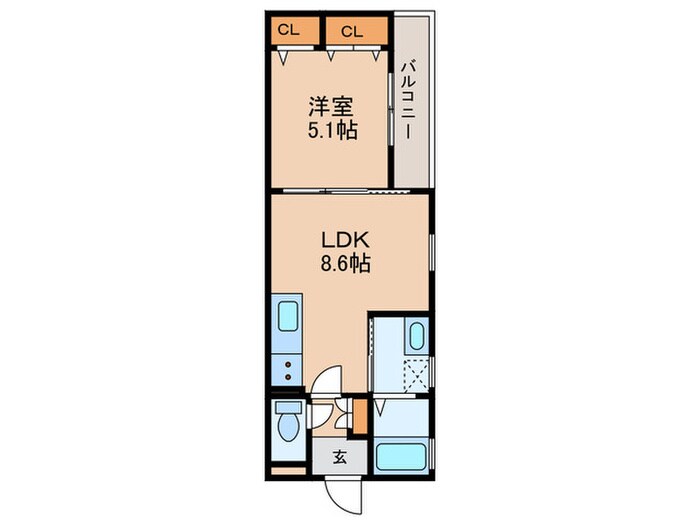 クリエオーレ出口の物件間取画像