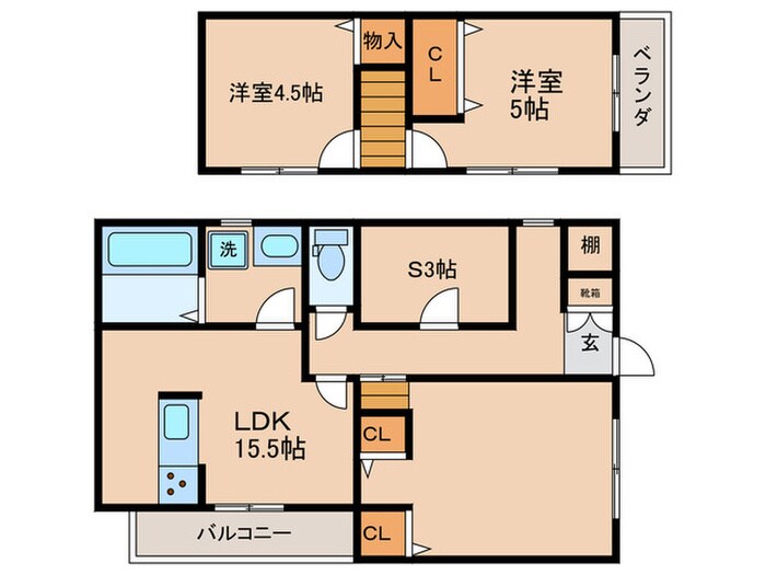 土井貸家の物件間取画像