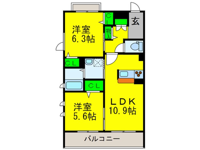 シャーメゾンスピカの物件間取画像