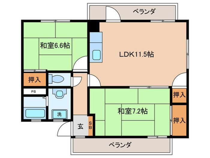 ピアシティ朝霧の物件間取画像