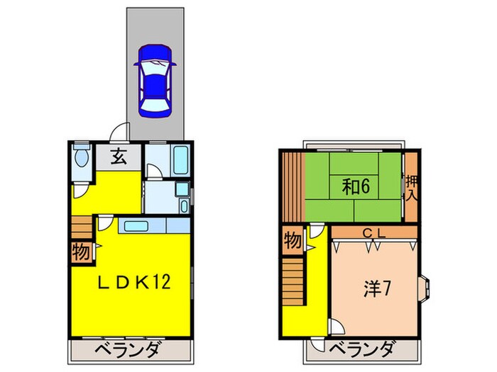 親王塚ﾃﾗｽﾊｳｽの物件間取画像