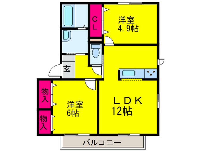 ＤＡＩＫＥＮ浜寺南町ⅡⅢⅣ　Ｆの物件間取画像