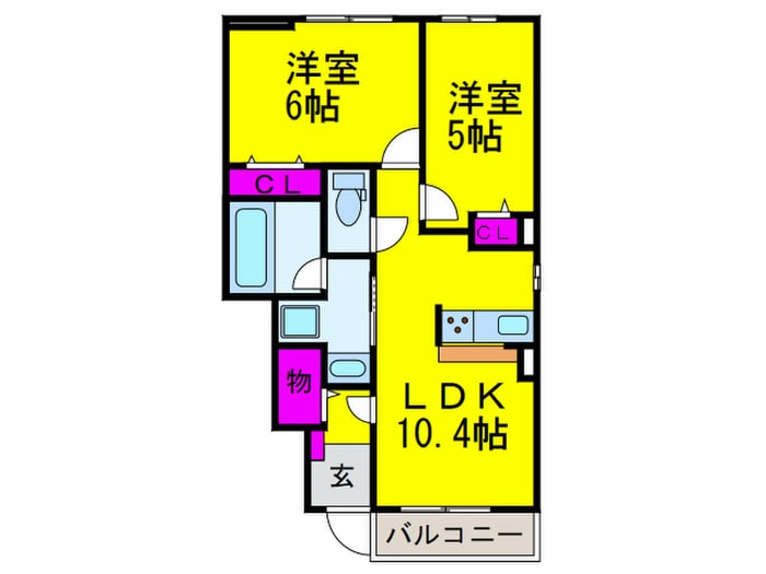 パフューム中央１の物件間取画像