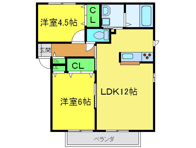 ＤＡＩＫＥＮ浜寺南町ⅡⅢⅣ　Ｉの物件間取画像