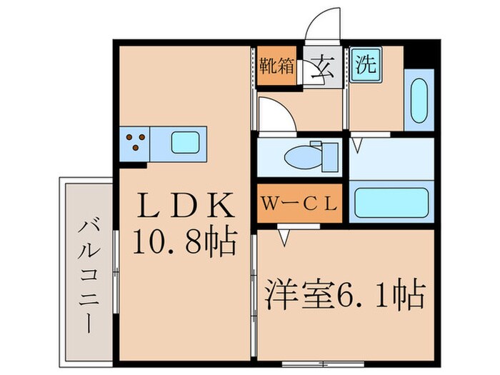 GRAMM六地蔵C棟の物件間取画像