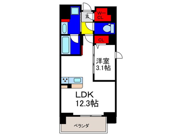 ウェルホームズ法円坂の物件間取画像