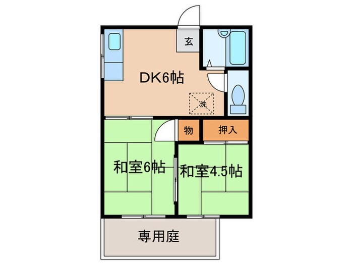 タウニ－東園田Ａ棟の物件間取画像