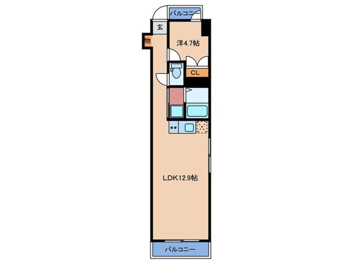 朝日プラザアドバンス淡路(406)の物件間取画像