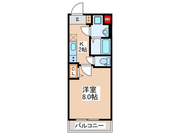 ウエンズ勝山の物件間取画像