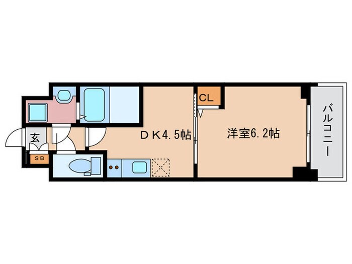 ｱｸｱﾌﾟﾚｲｽ京都三条朱雀(308)の物件間取画像