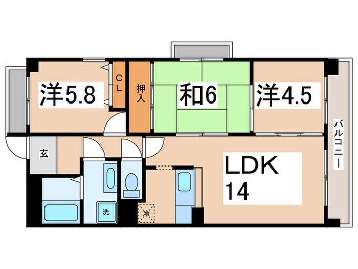 セントラル新石切の物件間取画像