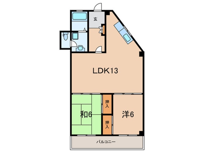 ハイツ六甲(213)の物件間取画像