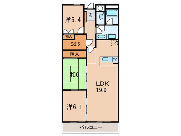 進和北楠ア－バンライフ(４０４)の物件間取画像