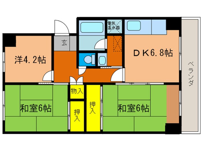 栄南団地　10号棟（302）の物件間取画像