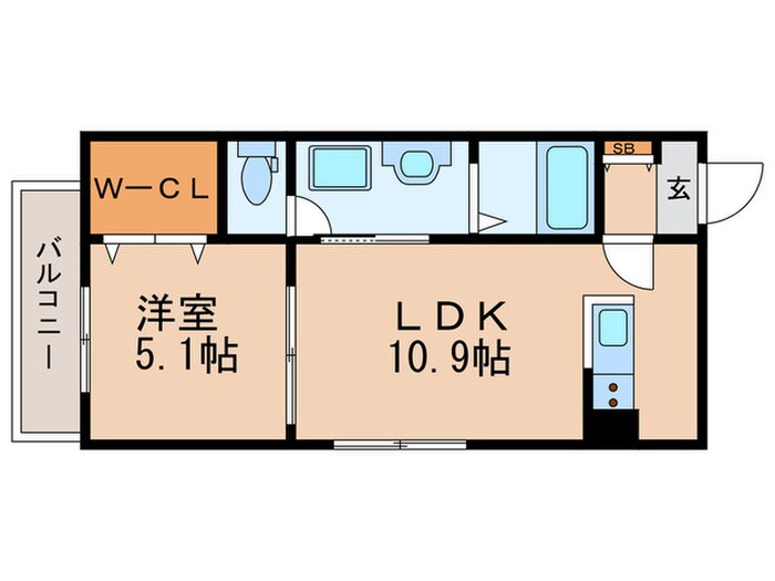 フィユフラッツ中桜塚の物件間取画像