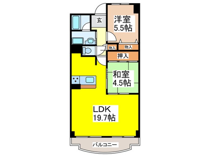 プロスベール高安の物件間取画像