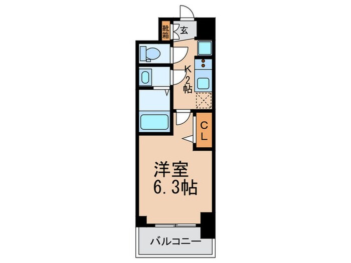 ﾌﾟﾚｻﾝｽ大手前ﾋﾟﾘｵﾄﾞ(1505)の物件間取画像