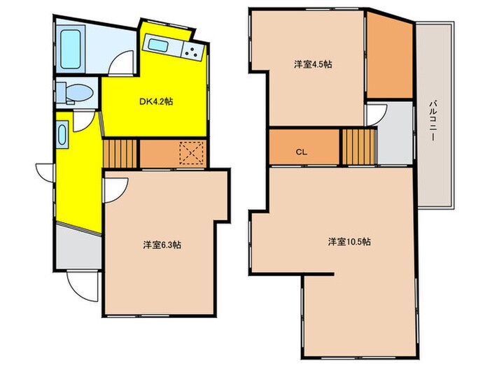 豊中市柴原町貸家の物件間取画像