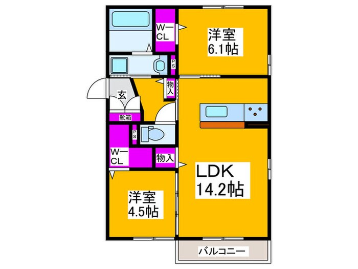 エーデル自由丘Ⅲの物件間取画像