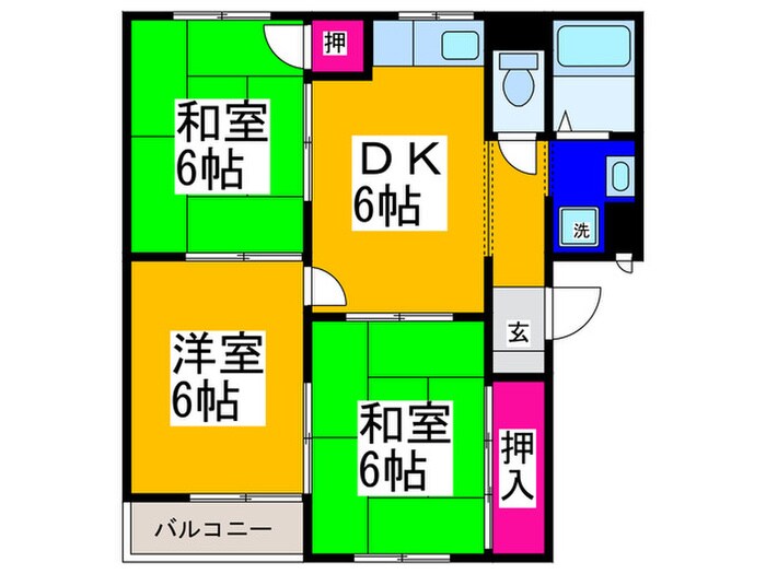 松井ニュ－ハイツの物件間取画像