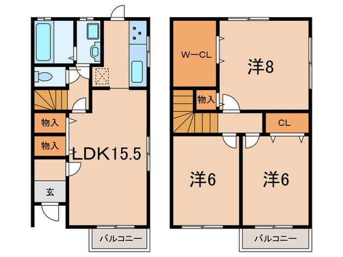 門戸タウンハウスの物件間取画像