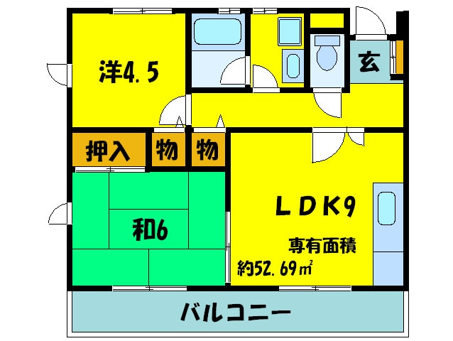 シャト－高見の里の物件間取画像