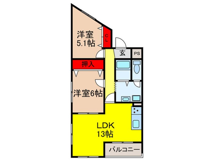 カサ・クレストの物件間取画像