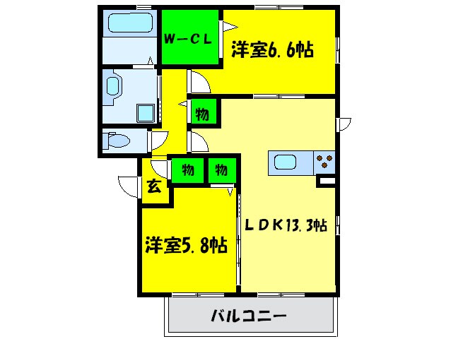 ファミール　タカゼンE棟の物件間取画像