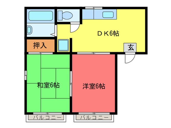 清酒岸和田城ハイツの物件間取画像