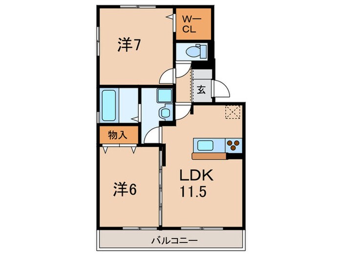 サニ－プレイス塩屋台の物件間取画像