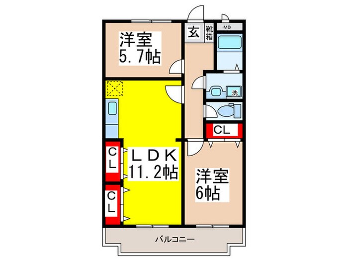 大県マンションⅡの物件間取画像