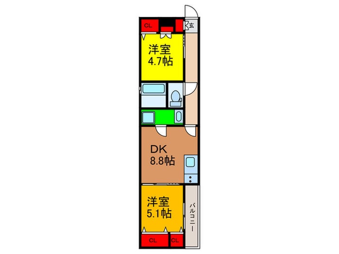 クリエオーレ下神田Ⅰの物件間取画像