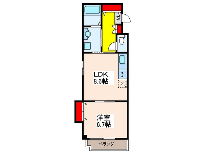 ｱﾐﾃｨ小阪の物件間取画像