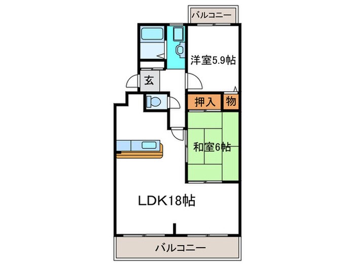 ｻﾝﾋﾙ箕面の物件間取画像