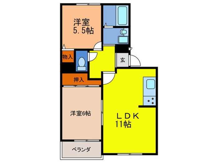 スカイコート待兼山Ｂ棟の物件間取画像