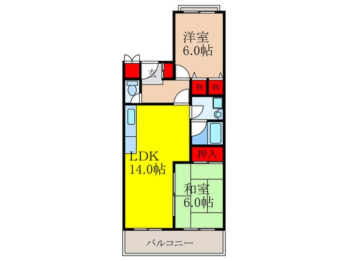 プライムハイツ中田の物件間取画像