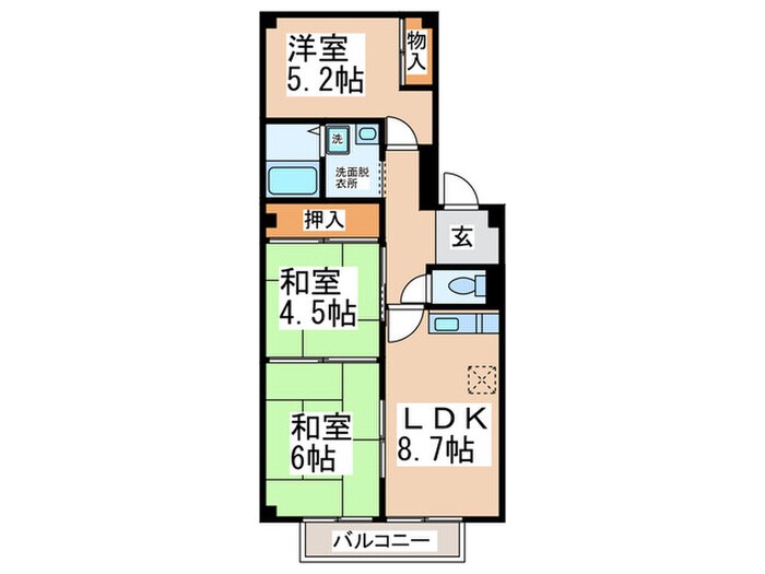 新栄プロパティー小山Ⅱの物件間取画像