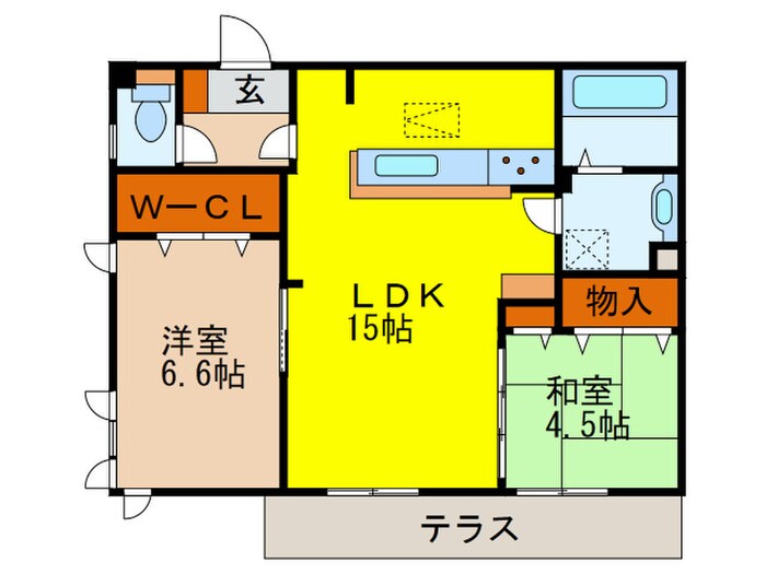 ガーデンパレス箕面　Ａの物件間取画像