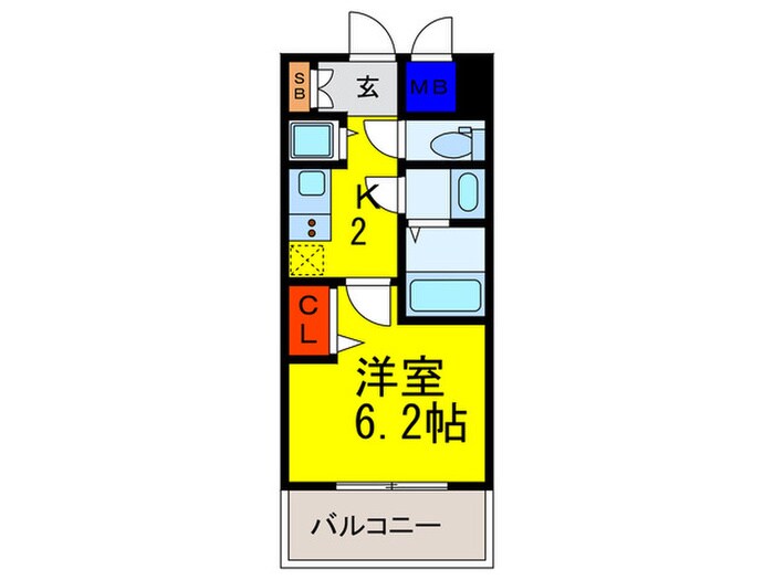 プレサンスタワー北浜(902)の物件間取画像