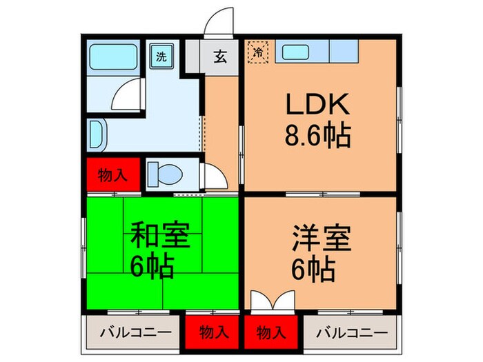 リバ－サイド鷹合の物件間取画像