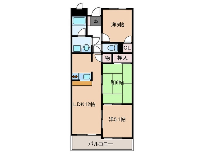 フォ－ラム城が岡弐番館の物件間取画像