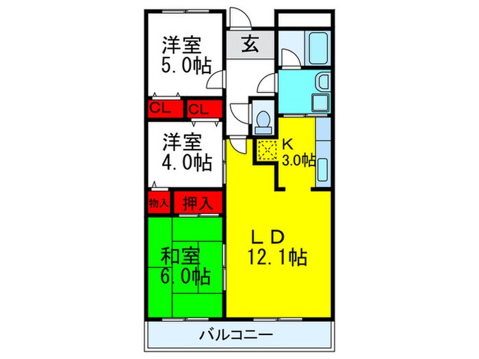 リヴェ－ル緑地の物件間取画像