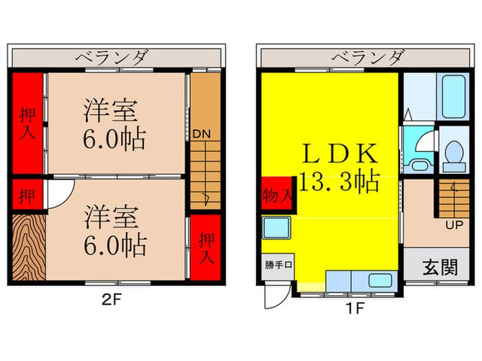 宇保町　貸家北Ⅱの物件間取画像