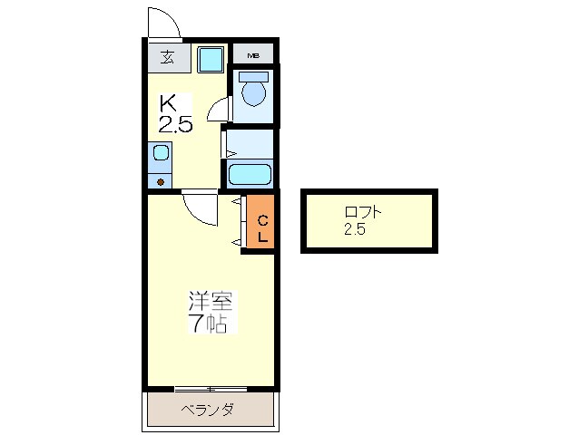 レスポワル新町の物件間取画像