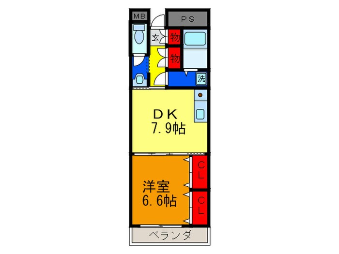 プリムロ－ズ八戸ノ里の物件間取画像